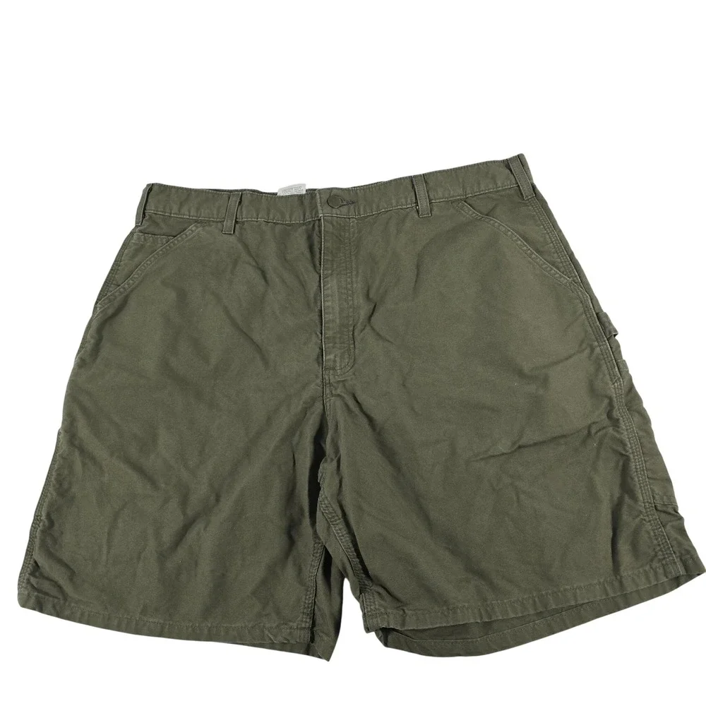 Carhartt B144 ARG Mens 40 Original Fit Canvas Work‎ Carpenter Shorts Olive Green